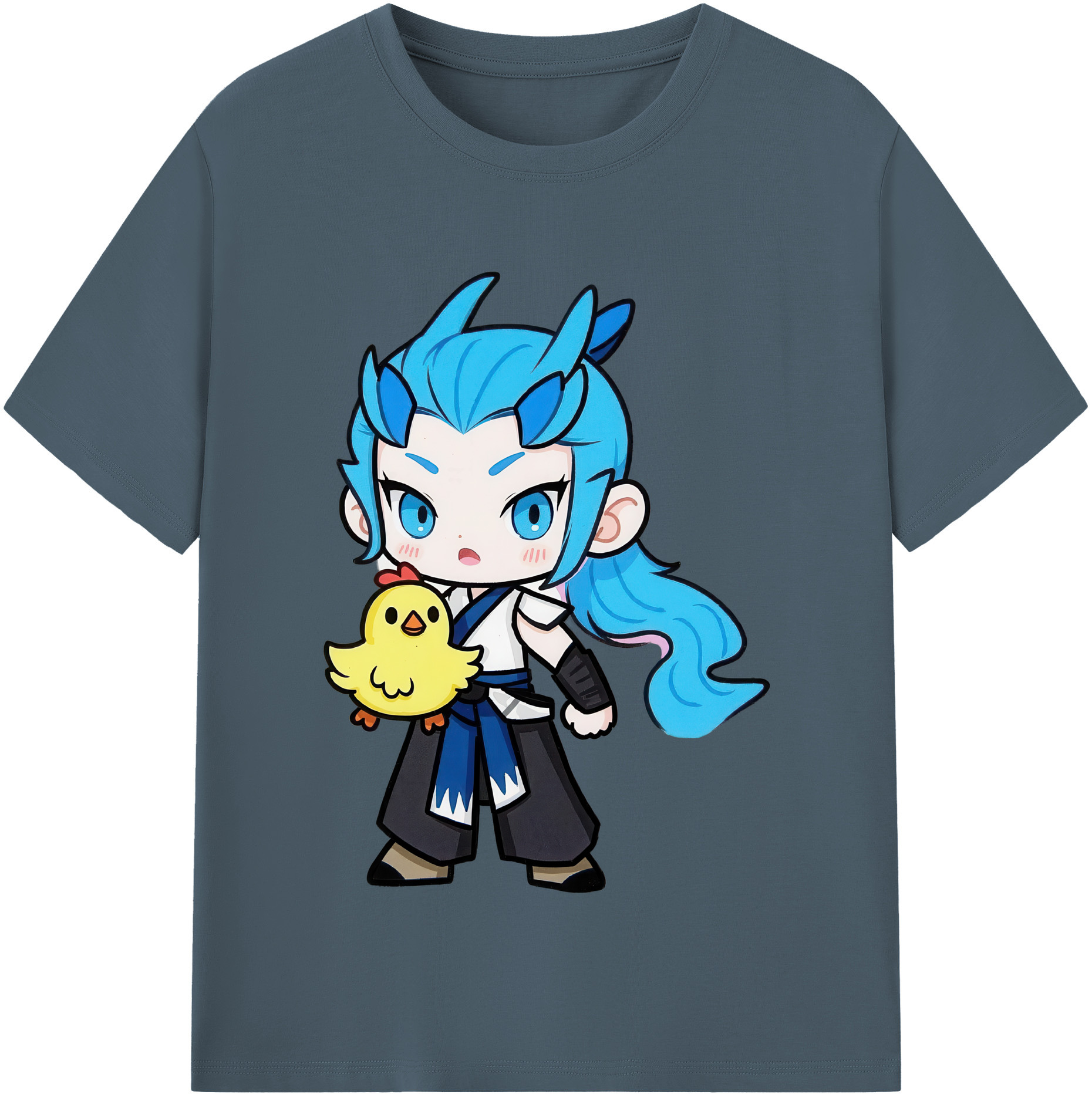 （画像用） Ne Zha 2 ナタ 魔童の大暴れ 綿100％半袖Tシャツ（フロントプリント）